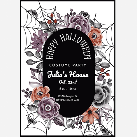Halloween Spooky Flowers Party Invite